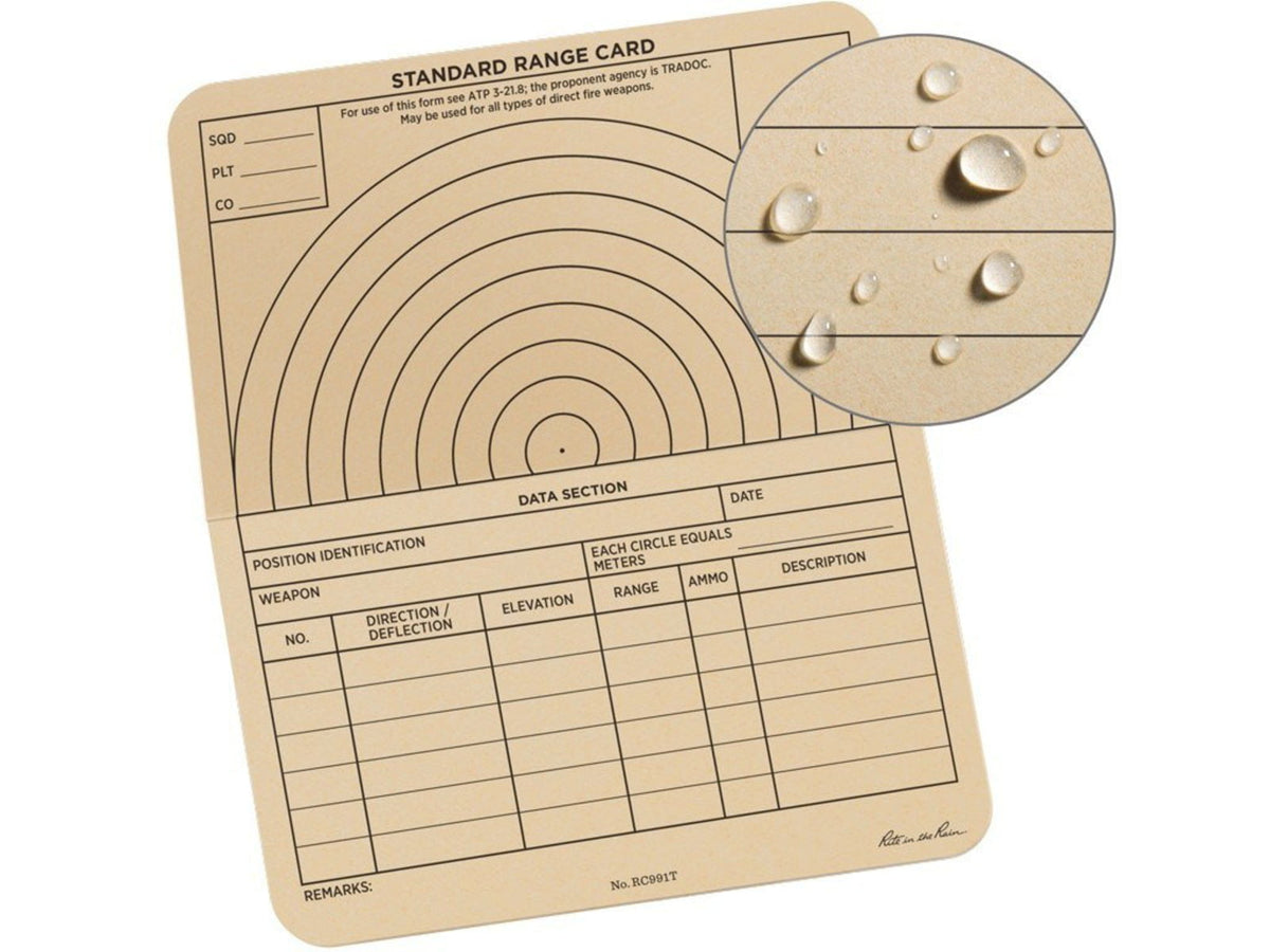 Rite in the Rain Combat Range Card 6x5 RC991T