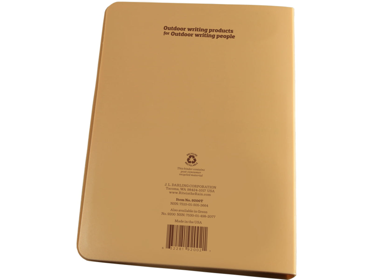 Rite In The Rain Field Binder - 1/2In - Tan 5 5/8 X 7 1/2 9200T