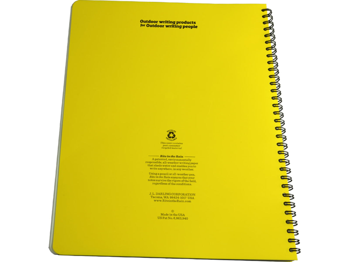 Rite In The Rain Maxi-Spiral Notebook - Universal Yellow 8 1/2 X 11 373-Mx