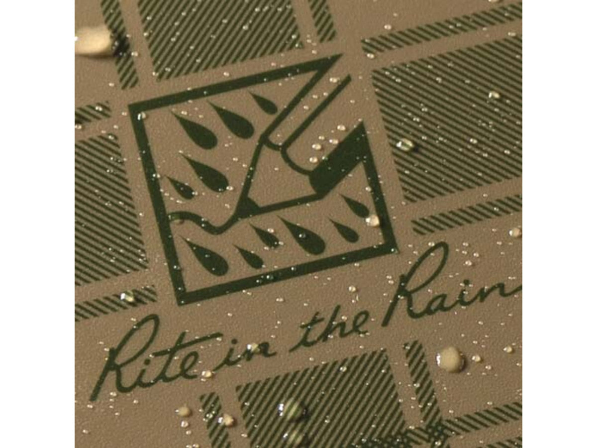 Rite in the Rain 3''x 5''Polydura Top-Spiral Notebook Tan/Green Plaid PL935T