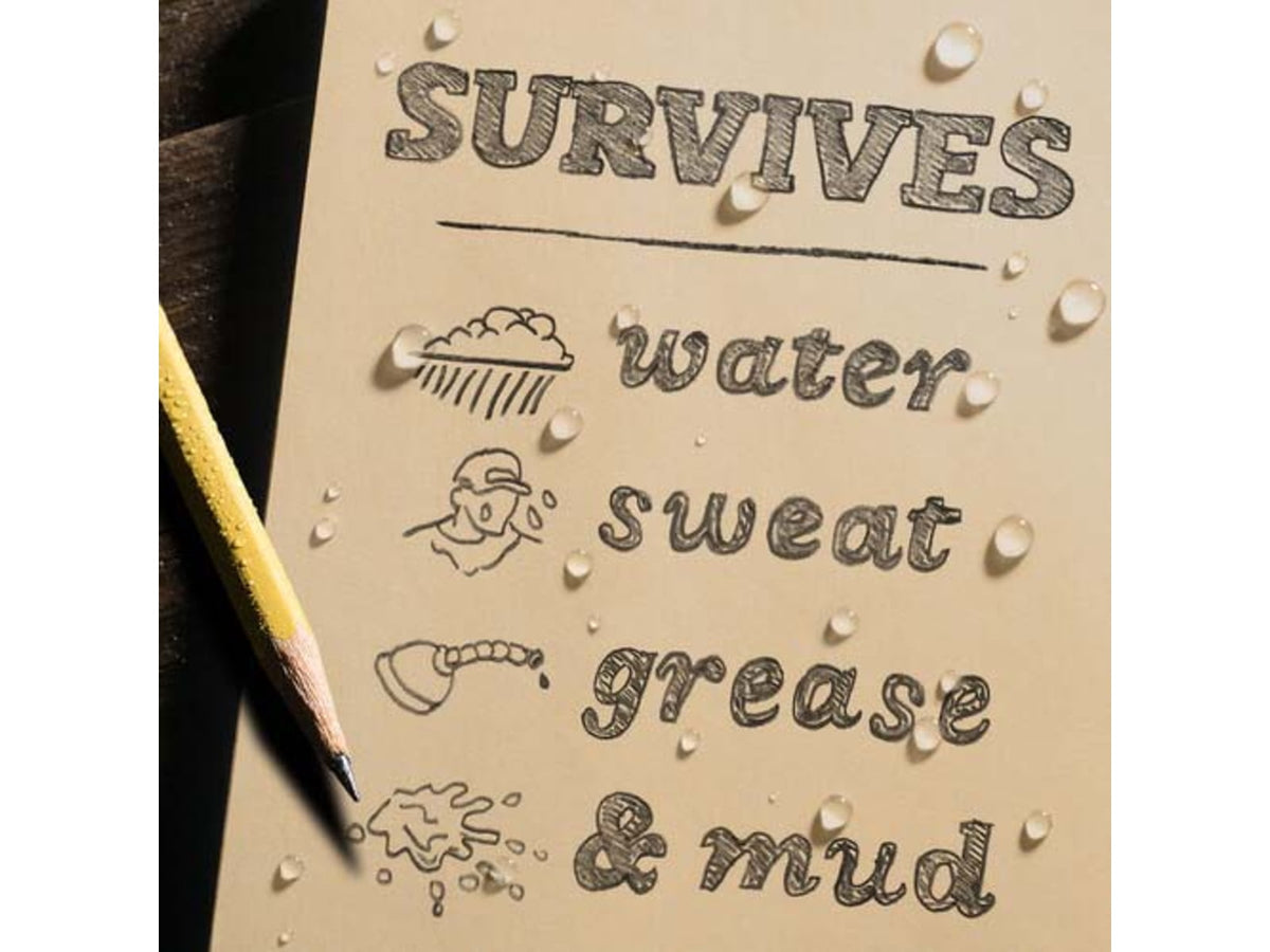 Rite in the Rain 3''x 5''Polydura Top-Spiral Notebook Tan/Green Plaid PL935T