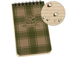 Rite in the Rain 3''x 5''Polydura Top-Spiral Notebook Tan/Green Plaid PL935T