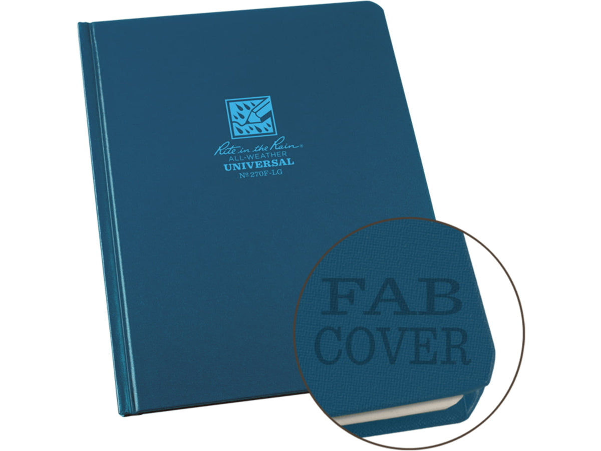 Rite in the Rain Hard-cover Notebook 6.75'' X 8.75'' Blue - 270F-LG
