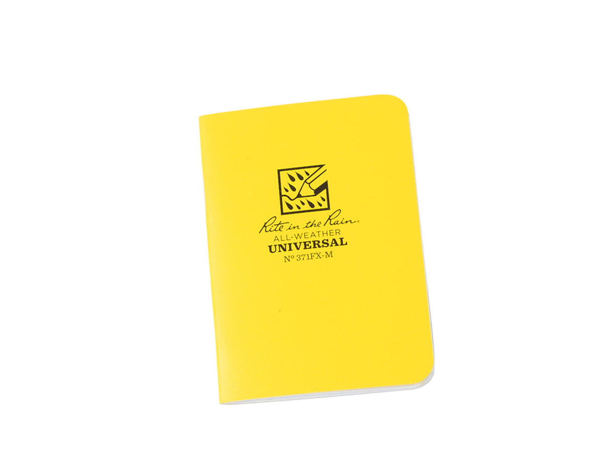 Rite in the Rain Stapled Mini-Notebook - Universal - 3 Pack Yellow 3 1/4 x 4 5/8 371FX-M