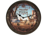 River's Edge 15in. Diameter Metal Clock Welcome Deer 195116