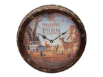 River's Edge 15in. Diameter Metal Clock Welcome Deer 195116