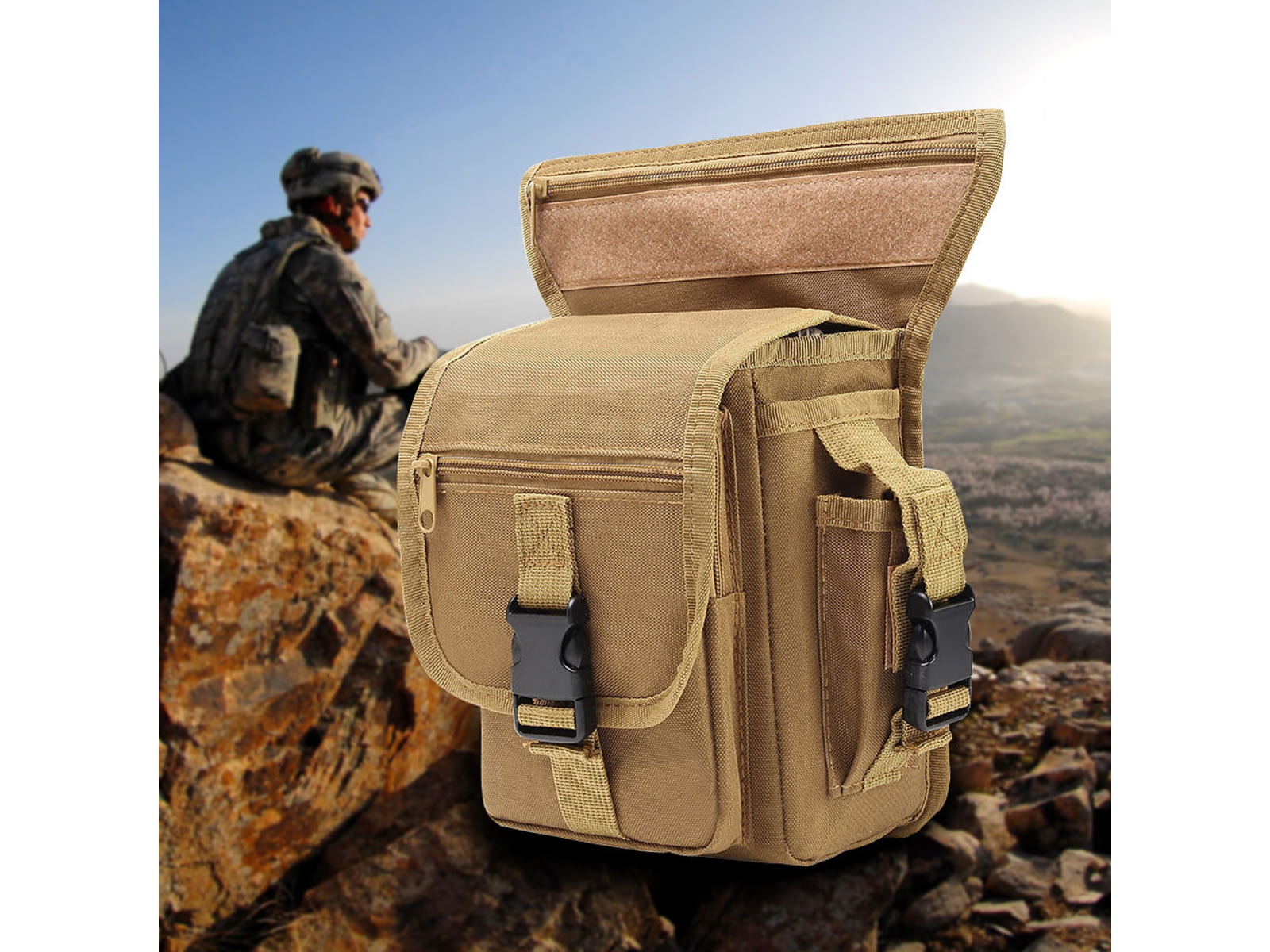 Roaring Fire Drop Leg Bag Waist Pack FDE 5x11.8x6 inch RF010 DT