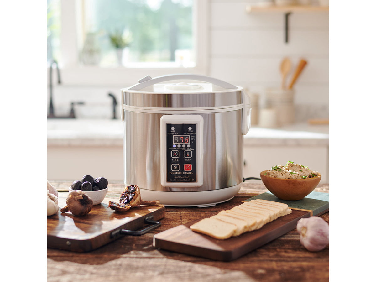Roots & Harvest Black Garlic Multi-Purpose Fermenter Stainless Steel/Black 1566