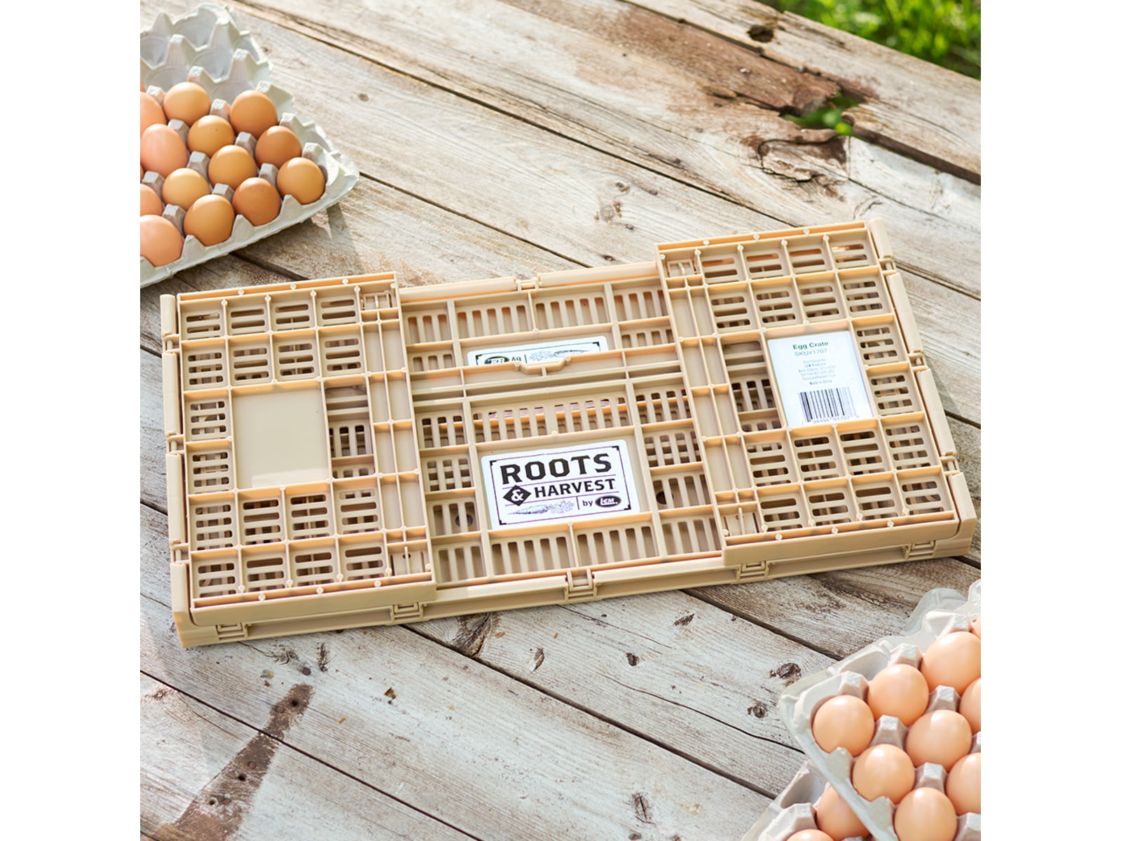 Roots & Harvest Collapsible Egg Crate Tan 25 x 13 x 10-1/4in