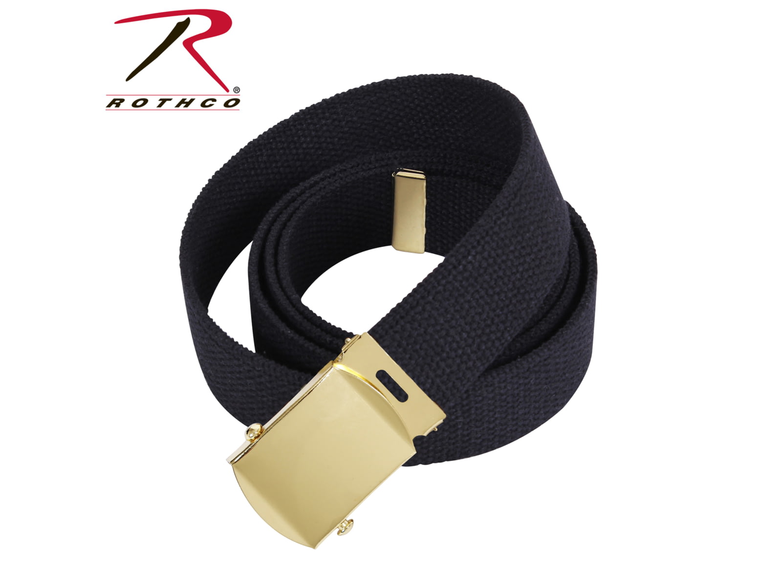 Rothco 74 Inch Military Web Belts Black Gold Buckle 1724