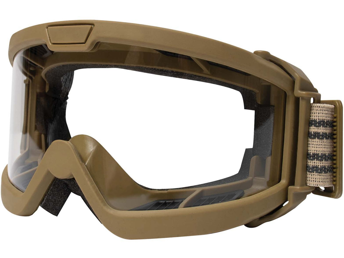 Rothco ANSI Ballistic OTG Goggle System Interchangeable Smoke/Clear/Yellow Lenses Coyote Brown Frame 10738-CoyoteBrown