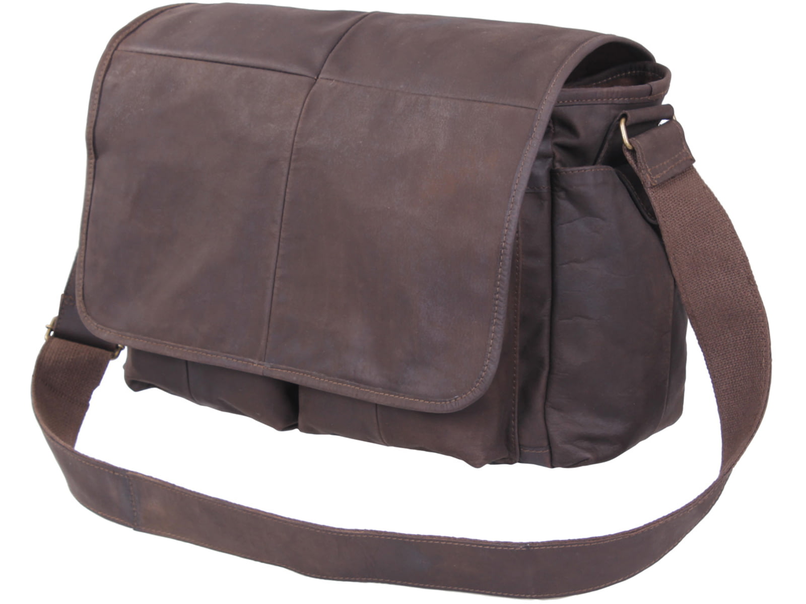 Rothco Brown Leather Classic Messenger Bag 91480