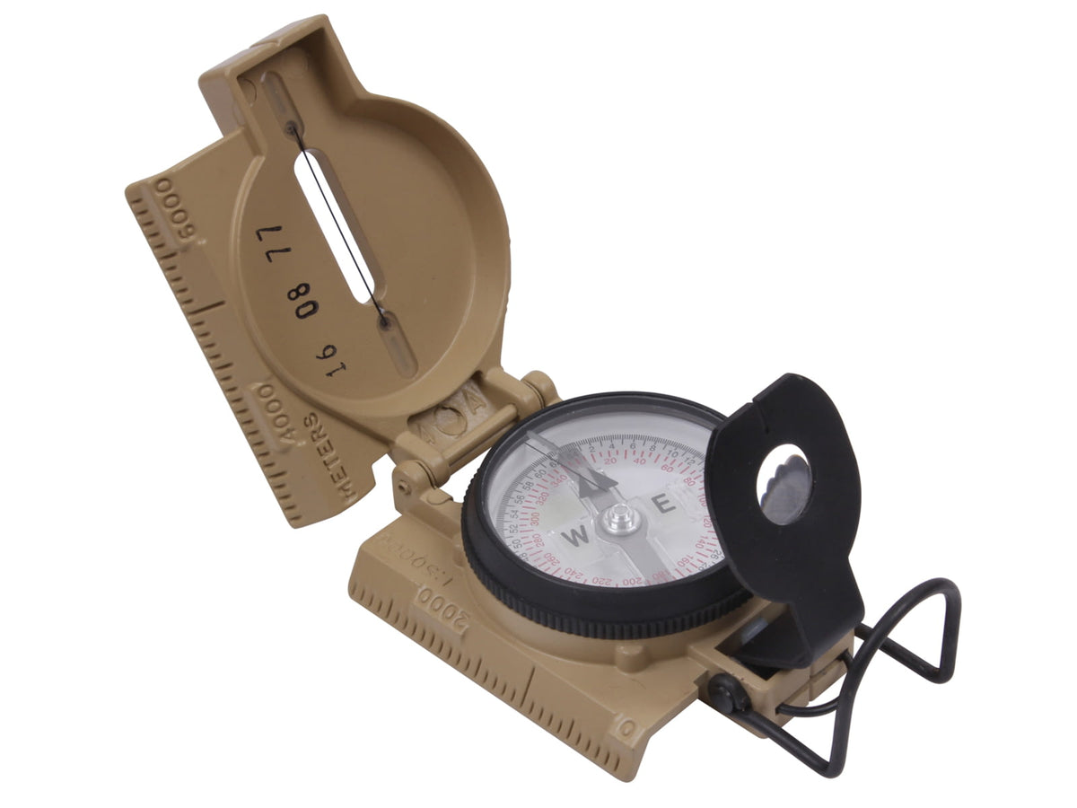 Rothco Cammenga G.I. Military Phosphorescent Lensatic Compass Coyote Brown 16512