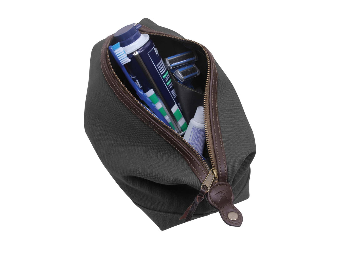 Rothco Canvas & Leather Travel Kit Charcoal Grey
