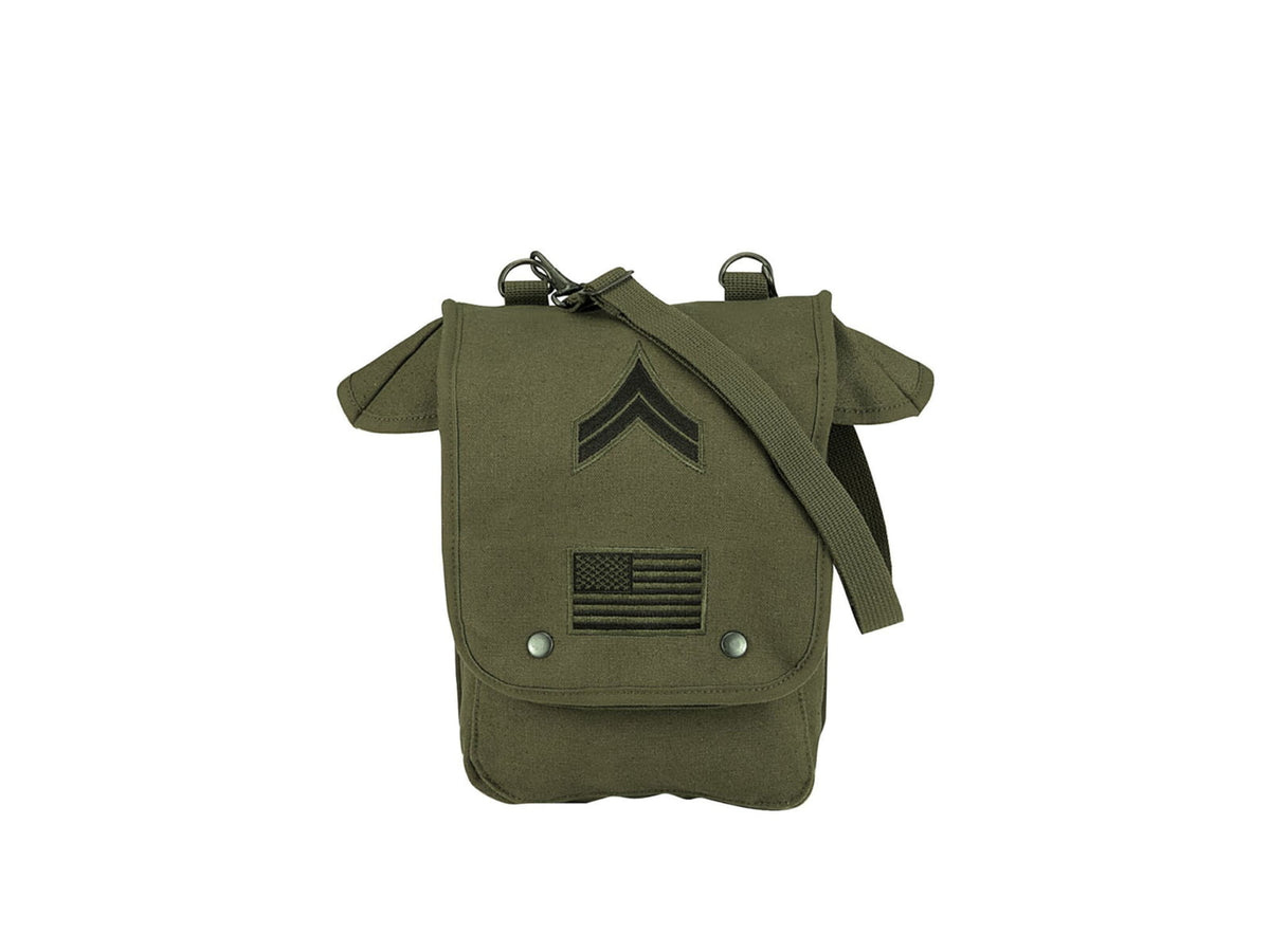 Rothco Canvas Map Case Shoulder Bag w/ Military Patches 8796