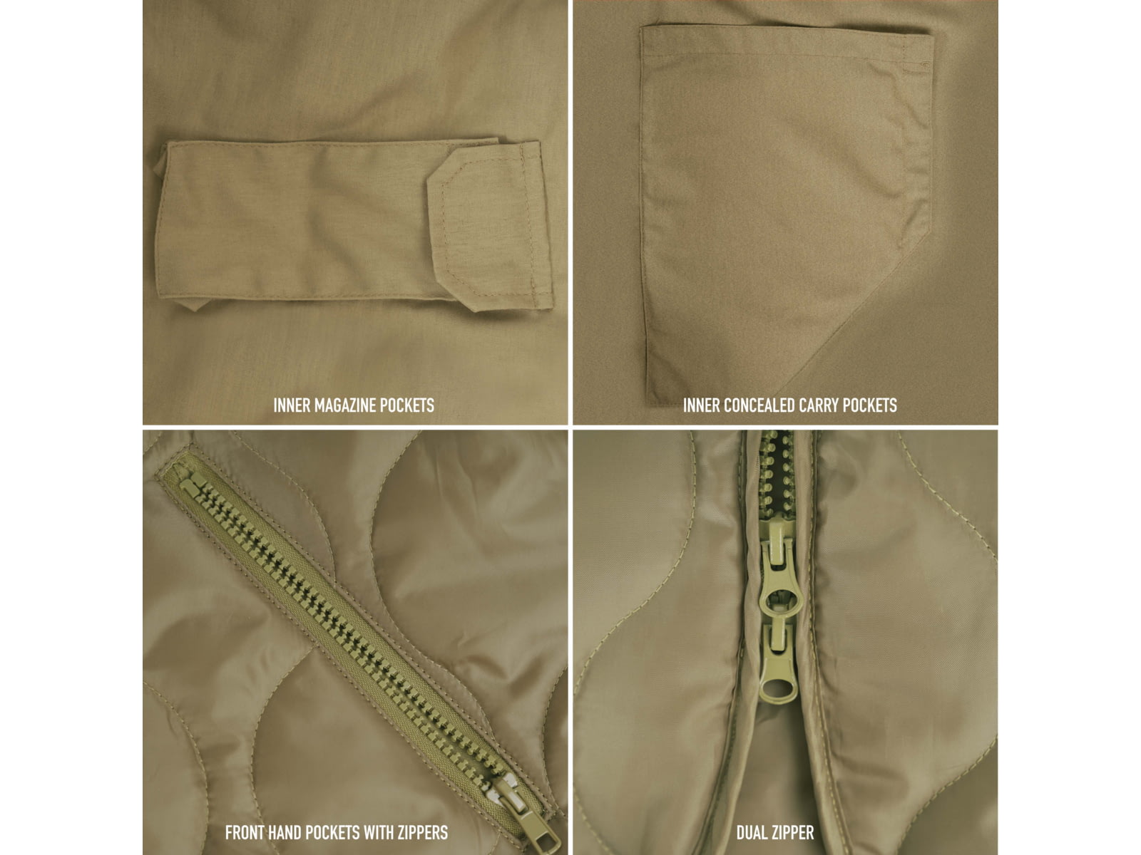 Rothco Concealed Carry Quilted Woobie Jacket - Mens