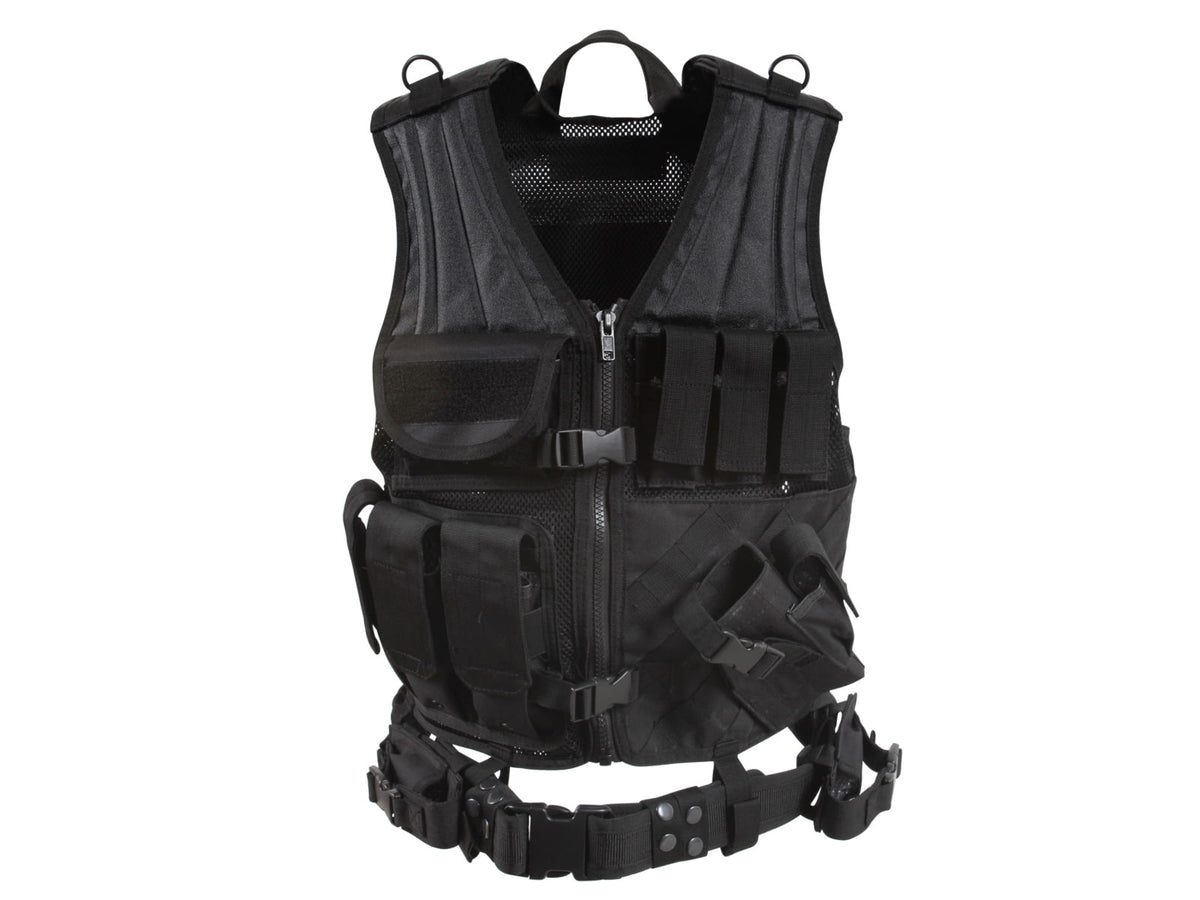 Rothco Cross Draw MOLLE Tactical Vest Black 66491-Black-2XL3XL