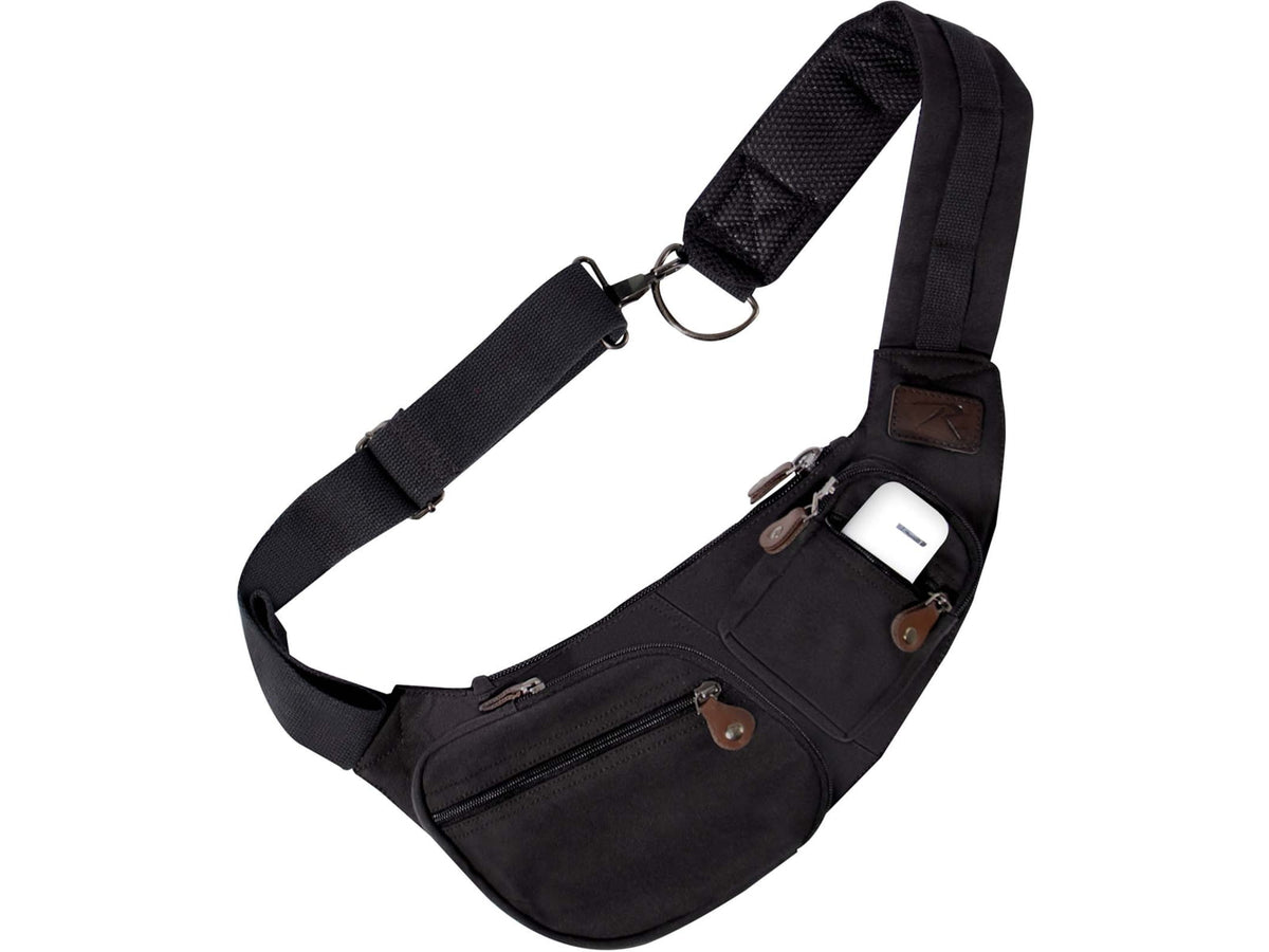Rothco Crossbody Canvas Sling Bag Black 24980-Black