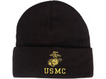 Rothco Embroidered USMC Watch Cap Gold Eagle Globe & Anchor Insignia One Size 53270
