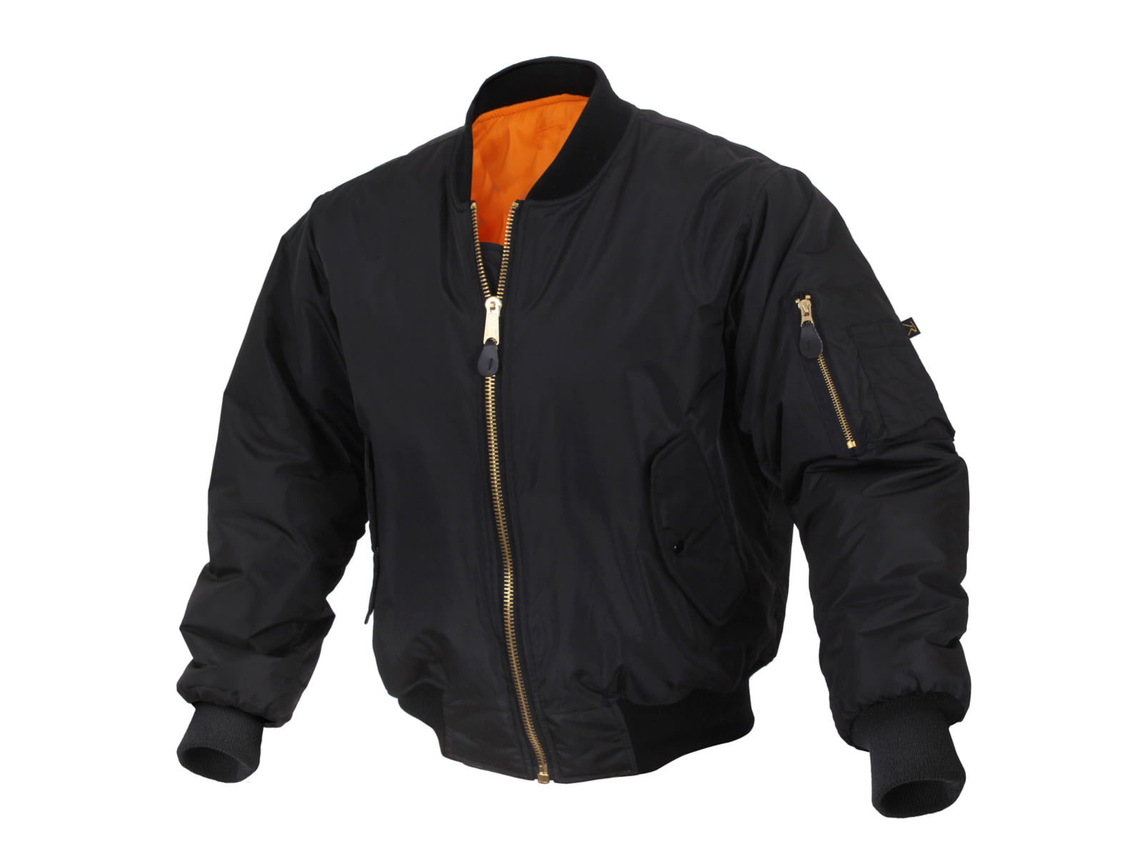 Rothco Enhanced Nylon MA-1 Flight Jacket - Mens Black