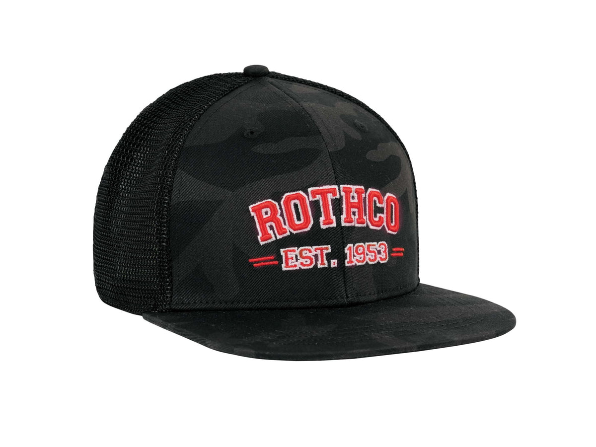 Rothco Est. 1953 Embroidered Trucker Hat - Men's Midnight Black Camo 613902034112