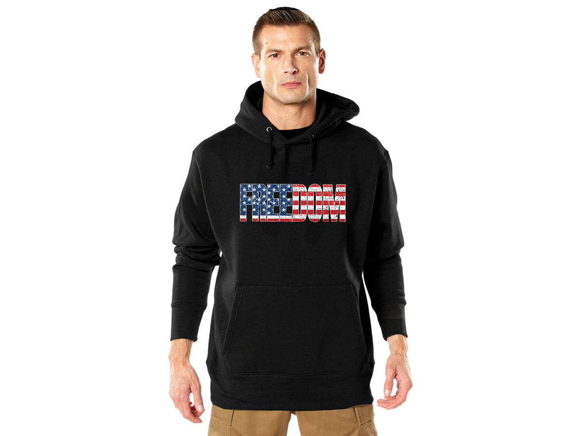 Rothco Freedom US Flag Hoodie - Men's Black Large
