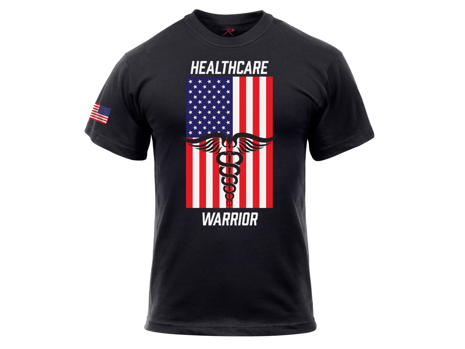 Rothco Healthcare Warrior US Flag T-Shirt - Mens Black Large 1937-L