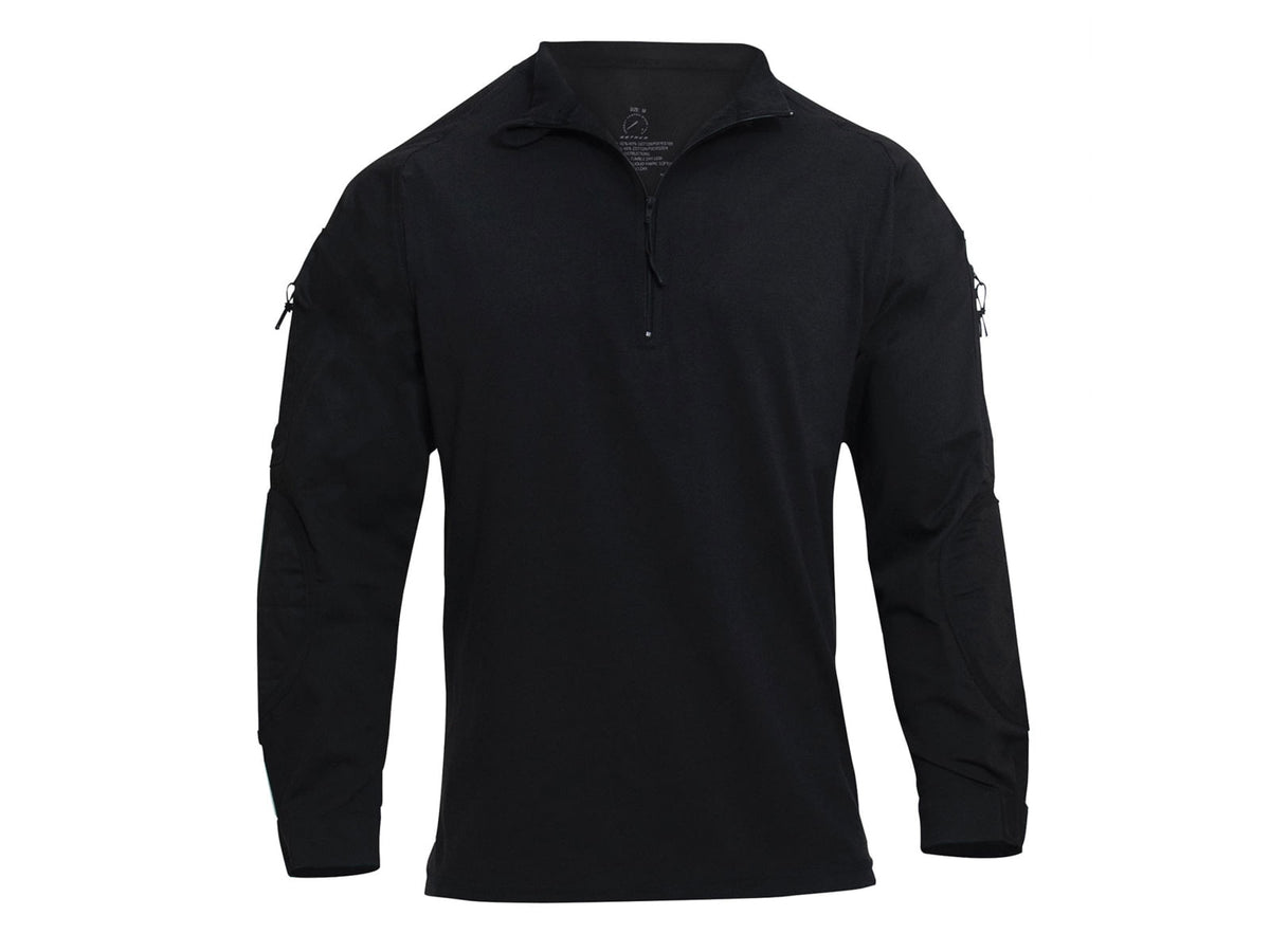 Rothco 1/4 Zip Tactical Airsoft Combat Shirt - Men's Black