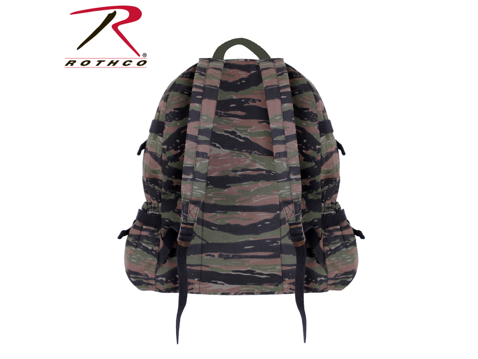 Rothco Jumbo Vintage Canvas Backpack Tiger Stripe Camo 9712-TigerStripeCamo