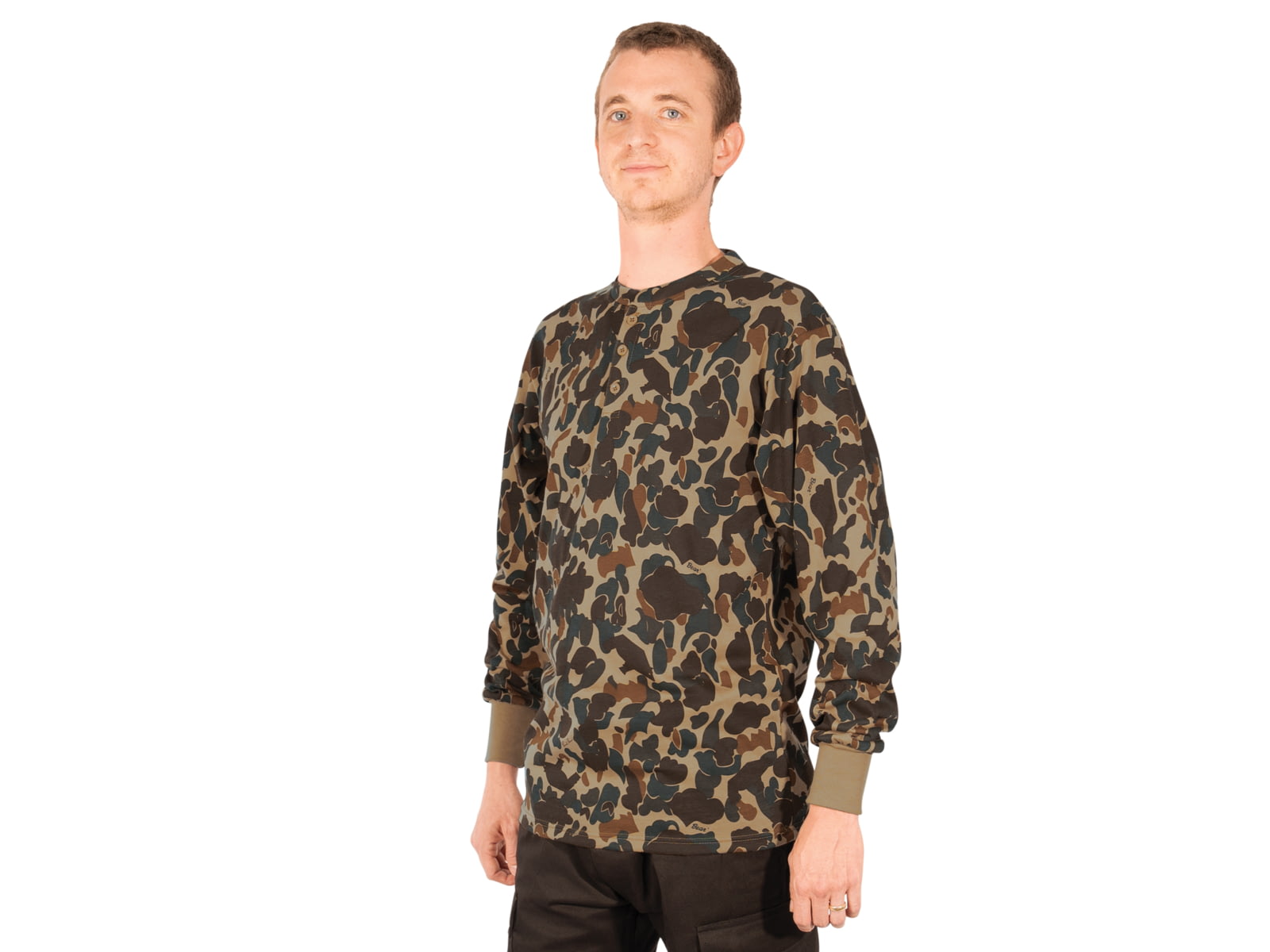 Rothco Long Sleeve Henley T-Shirt - Men's Fred Bear Camo Small 21050-FredBearCamo-S