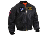 Rothco MA-1 Flight Jacket w/ Patches - Mens Black Large 7250-Black-L