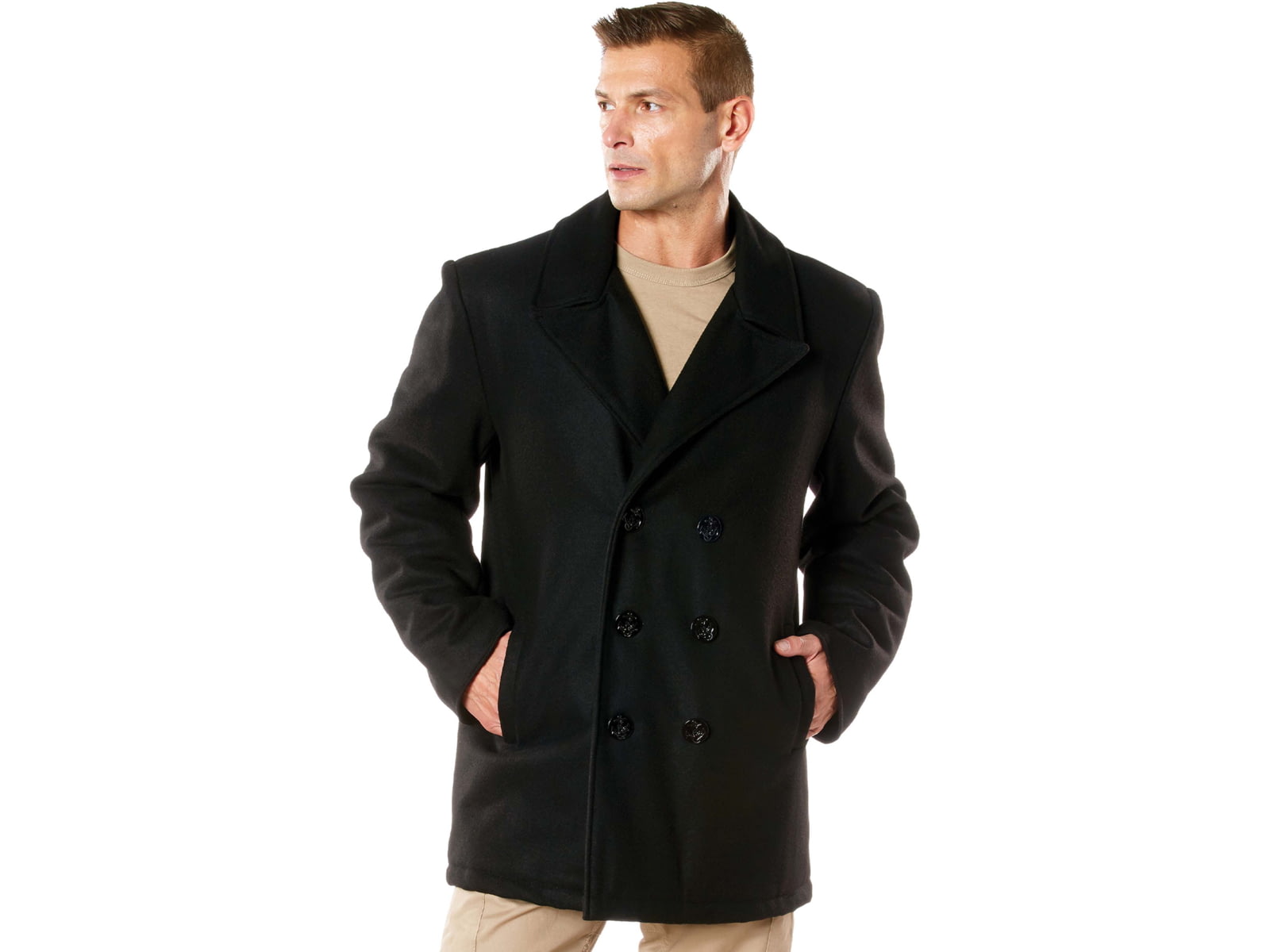 Rothco Naval Heritage Pea Coat - Men's Black 2XL 71021-Black-2XL