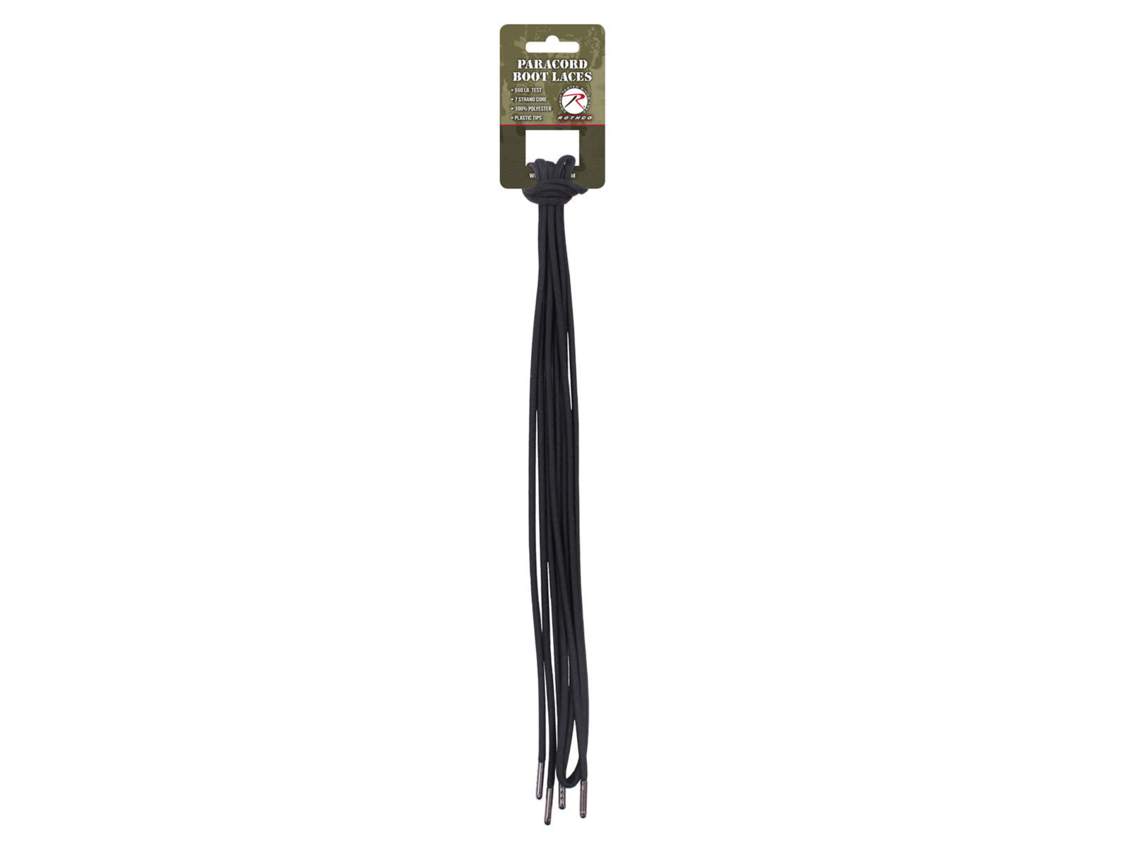 Rothco Paracord Boot Laces Black 72 2179-Black-72Inches