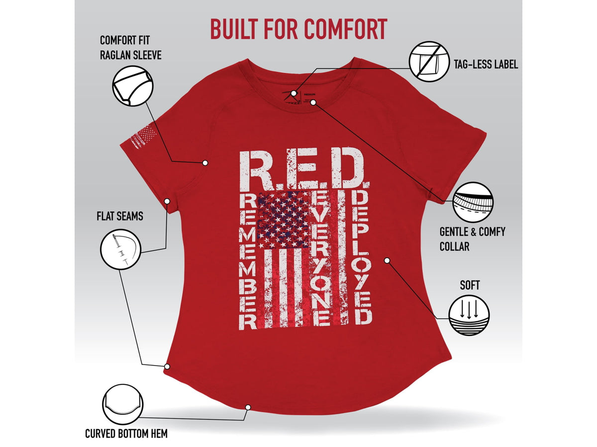 Rothco R.E.D. Remember Everyone Deployed T-Shirt - Women's Red Small