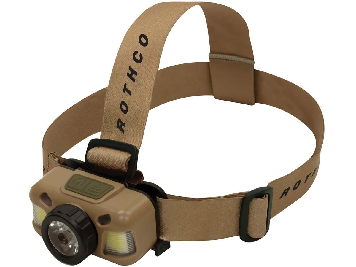 Rothco Rechargeable 600 Lumen LED Headlamp Coyote Brown 28560-CoyoteBrown