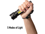 Rothco Rechargeable LED Tactical Task Light w/ Zoom 18650 Lithium-Ion White/Red 2000 Lumens Black 68550