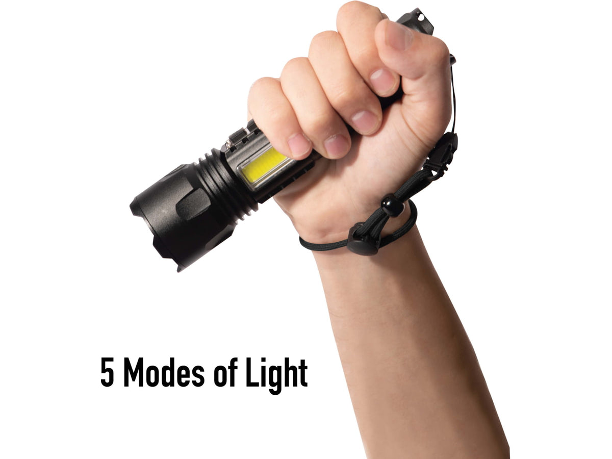 Rothco Rechargeable LED Tactical Task Light w/ Zoom 18650 Lithium-Ion White/Red 2000 Lumens Black 68550