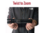 Rothco Rechargeable LED Tactical Task Light w/ Zoom 18650 Lithium-Ion White/Red 2000 Lumens Black 68550