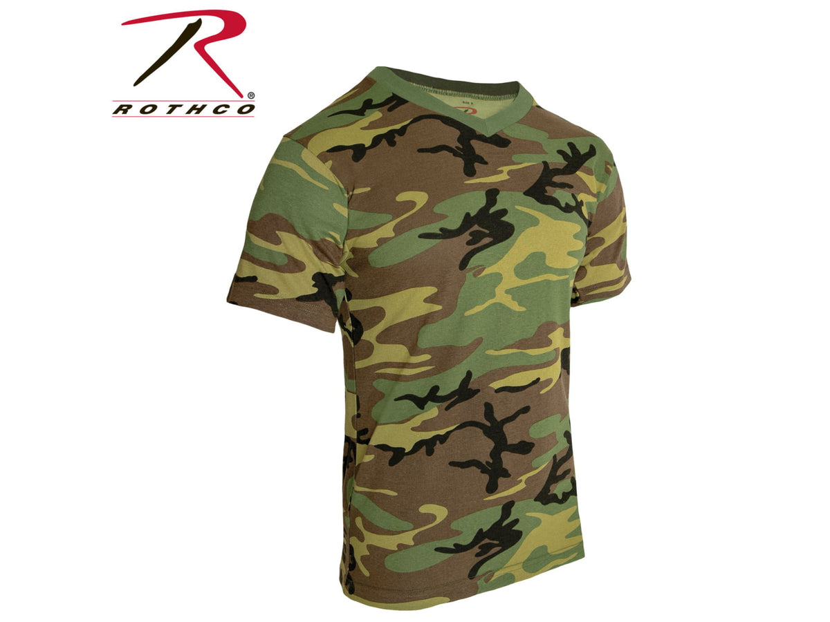 Rothco Camo V-Neck T-Shirt - Men's Small 3788-S