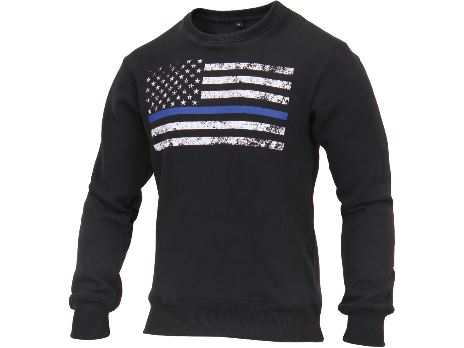 Rothco Thin Blue Line Flag Crew Neck Sweatshirt Men's Black 3XL 2846