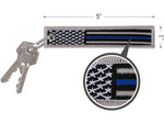Rothco Thin Blue Line Flag Patch Keychain Polyester Zinc Alloy 1258
