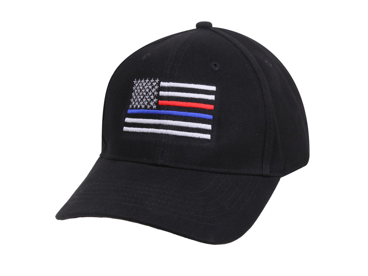 Rothco Thin Blue Line & Red Line Low Profile Flag Cap 8754