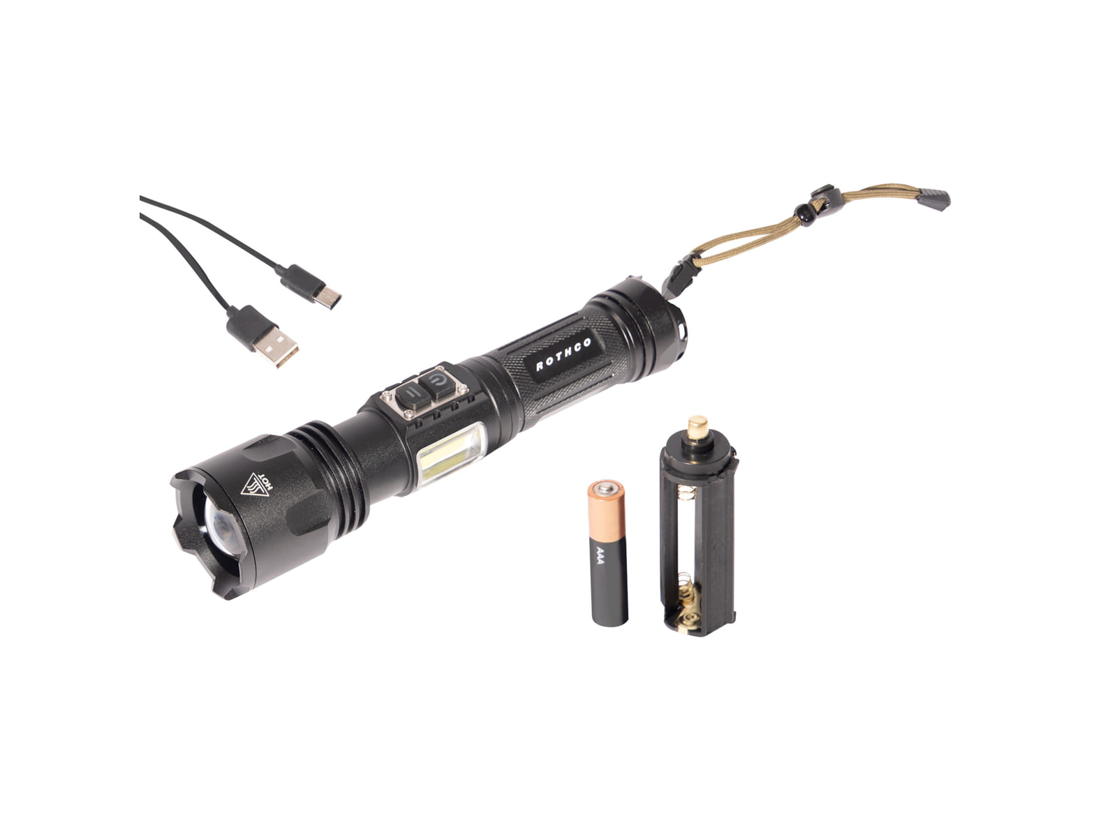Rothco Rechargeable LED Tactical Task Light w/Zoom 18650 White 1500 Lumens 19155