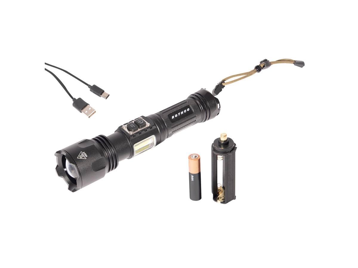 Rothco Rechargeable LED Tactical Task Light w/Zoom 18650 White 1500 Lumens 19155