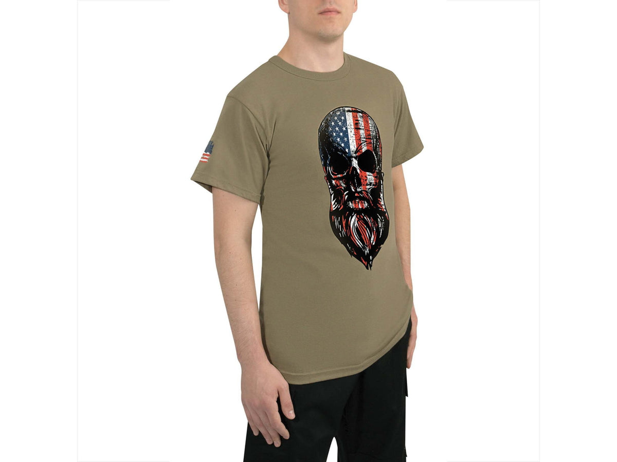 Rothco US Flag Bearded Skull T-Shirt - Mens