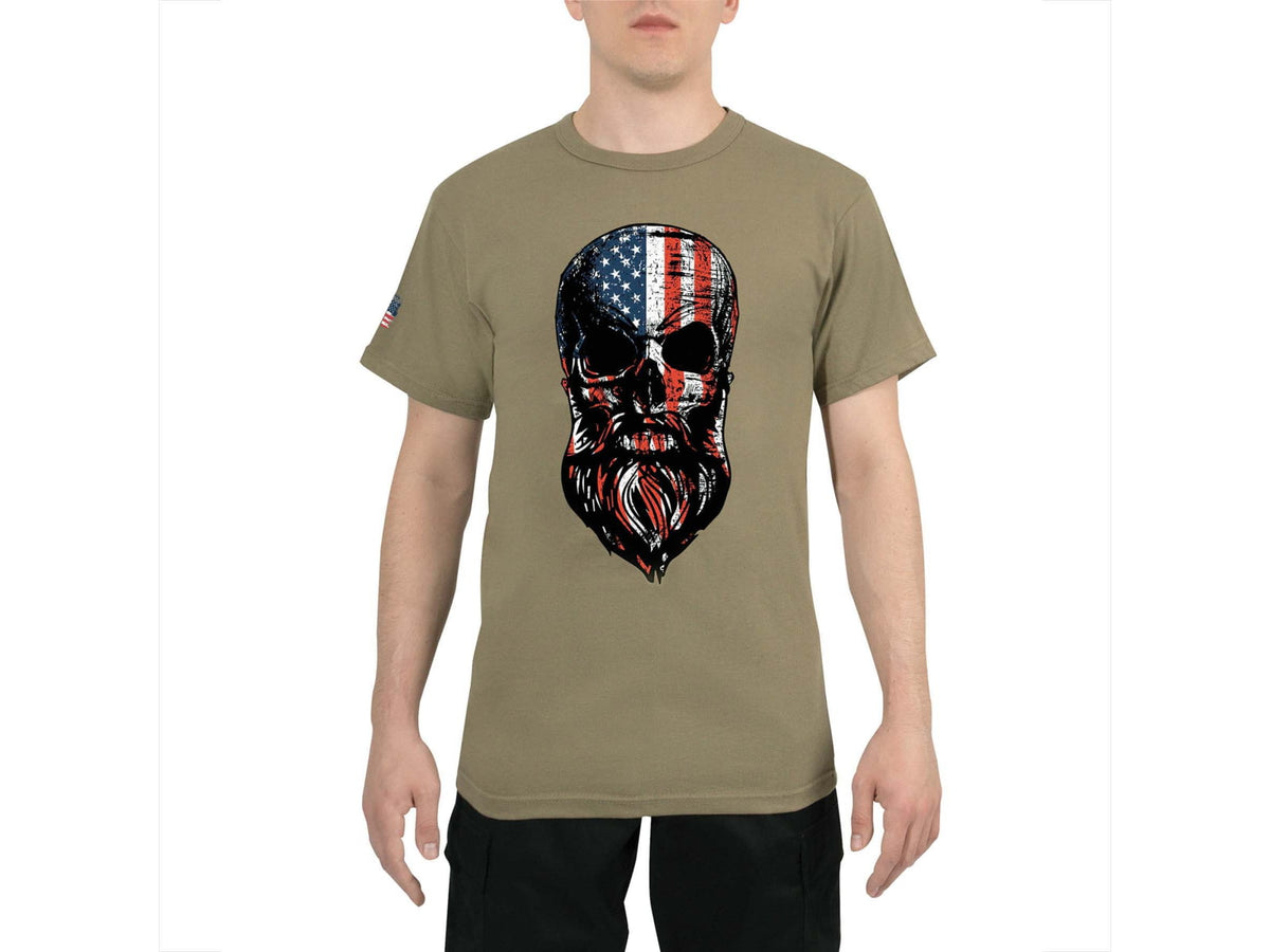 Rothco US Flag Bearded Skull T-Shirt - Mens
