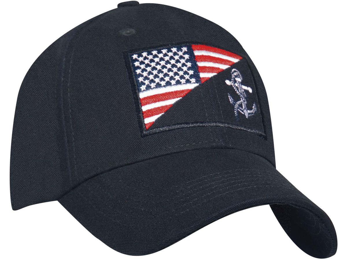 Rothco US Navy Anchor/Flag Low Profile Cap Navy Blue 10169-NavyBlue