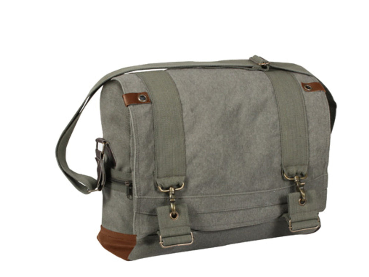 Rothco Vintage Canvas B-15 Pilot Messenger Bag Olive Drab 9110-OliveDrab