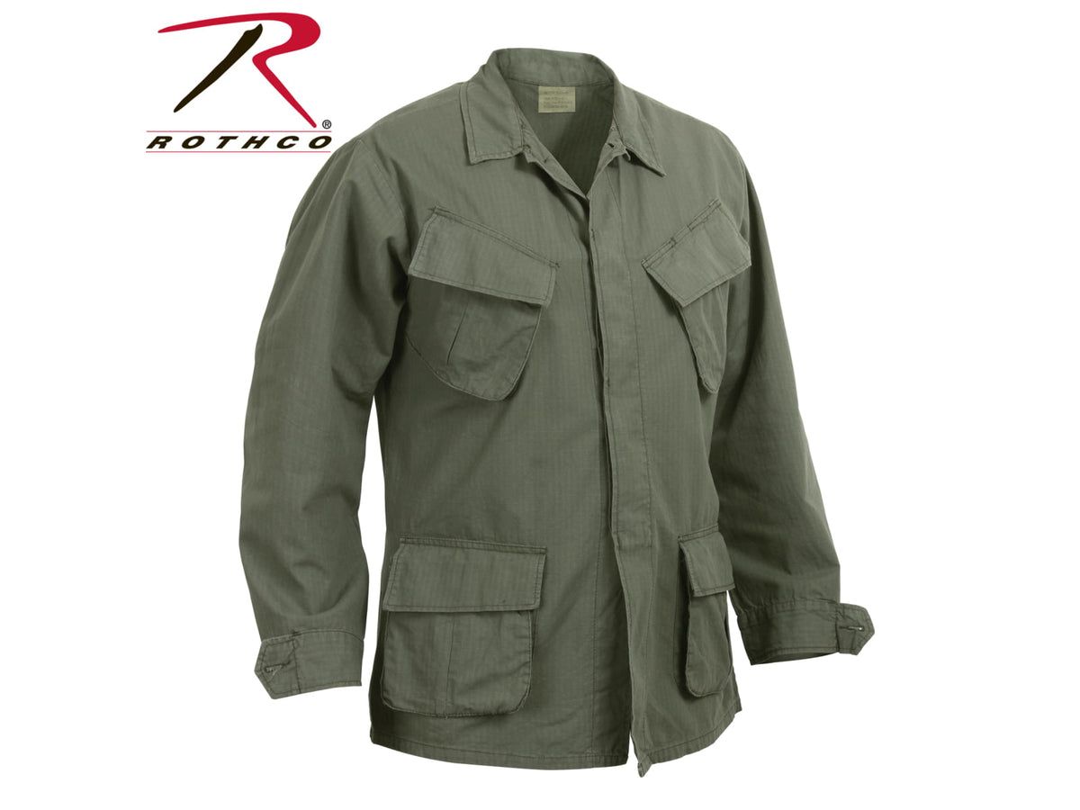 Rothco Vintage Vietnam Fatigue Shirt Rip-Stop 202 Olive Drab 5XL 44693-OliveDrab-5XL