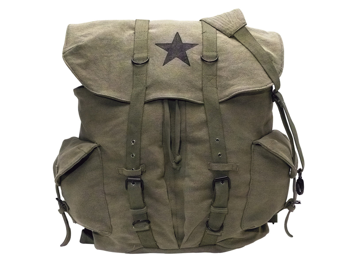 Rothco Vintage Weekender Canvas Backpack with Star 9158